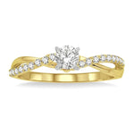 Load image into Gallery viewer, 1/5 Ctw Diamond Semi-Mount Engagement Ring in 14K Yellow and White Gold