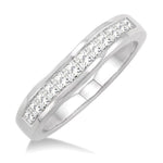 Load image into Gallery viewer, 1/2 Ctw Princess Cut Diamond Matching Wedding Band in 14K White Gold