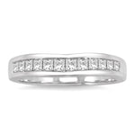 Load image into Gallery viewer, 1/2 Ctw Princess Cut Diamond Matching Wedding Band in 14K White Gold