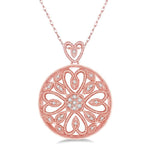 Load image into Gallery viewer, 1/6 Ctw Round Cut Diamond Fashion Pendant in 10K Rose Gold with Chain