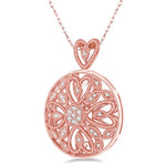 Load image into Gallery viewer, 1/6 Ctw Round Cut Diamond Fashion Pendant in 10K Rose Gold with Chain