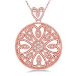 Load image into Gallery viewer, 1/6 Ctw Round Cut Diamond Fashion Pendant in 10K Rose Gold with Chain