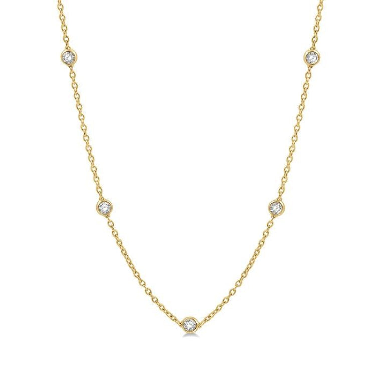 2 Ctw Round Cut Diamond Fashion Necklace in 14K Yellow Gold