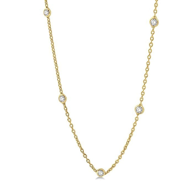 2 Ctw Round Cut Diamond Fashion Necklace in 14K Yellow Gold