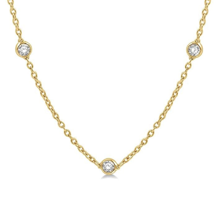 2 Ctw Round Cut Diamond Fashion Necklace in 14K Yellow Gold