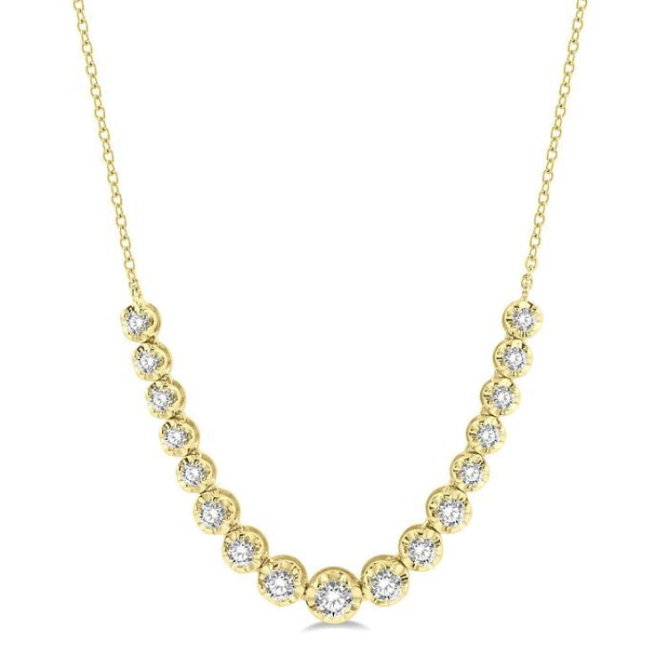 1 Ctw Round Cut Diamond Illusion Necklace in 10K Yellow Gold