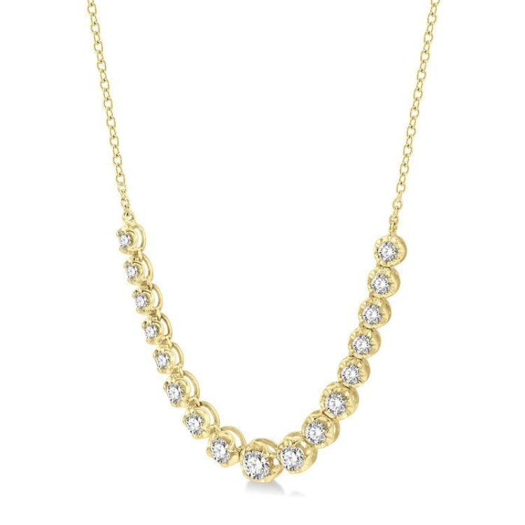 1 Ctw Round Cut Diamond Illusion Necklace in 10K Yellow Gold