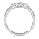 Load image into Gallery viewer, 1/3 Ctw Chevron Center Baguette and Round Cut Diamond Band in 14K White Gold