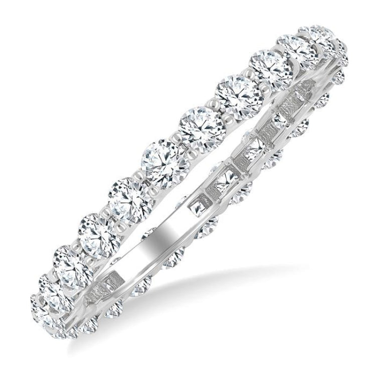 1 1/2 Ctw Round Cut Diamond Eternity Band in 14K White Gold