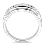 1/6 Ctw Round Diamond Men's Ring in 14K White Gold