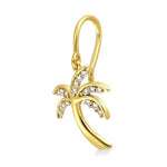 Load image into Gallery viewer, 1/4 Ctw Palm Tree Round Cut Diamond Earrings in 10K Yellow Gold