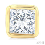 1/5 Ctw Petite Bezel Set Princess Cut Diamond Fashion Stud Earring in 10K Yellow Gold