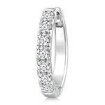 Load image into Gallery viewer, 2 Ctw Round Cut Diamond Hoop Earrings in 14K White gold
