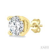 3/8 Ctw Round Cut Diamond Stud Earrings in 14K Yellow Gold