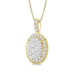 Load image into Gallery viewer, 1/3 Ctw Oval Shape Diamond Lovebright Pendant in 14K Yellow and White Gold with Chain