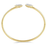 Load image into Gallery viewer, 5/8 Ctw Pear Shape Lovebright Open Cuff Diamond Bangle in 14K Yellow and White Gold