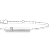 1/20 Ctw Horizontal Bar Round Cut Diamond Fashion Bracelet in Sterling Silver