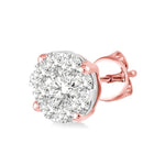 Load image into Gallery viewer, 1/4 Ctw Lovebright Round Cut Diamond Stud Earrings in 14K Rose and White Gold