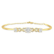 3/4 Ctw Round Cut Diamond Lovebright Bracelet in 14K Yellow and White Gold