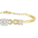 Load image into Gallery viewer, 3/4 Ctw Round Cut Diamond Lovebright Bracelet in 14K Yellow and White Gold