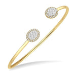 Load image into Gallery viewer, 5/8 Ctw Oval Shape Lovebright Open Cuff Diamond Bangle in 14K Yellow and White Gold