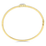 Load image into Gallery viewer, 1 Ctw Oval Shape Lovebright Round Cut Diamond Stackable Bangle in 14K Yellow and White Gold