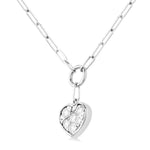 Load image into Gallery viewer, 1/4 Ctw Lovebright Heart Shape Round Cut Diamond Paperclip Necklace in 14K White Gold
