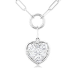 Load image into Gallery viewer, 1/4 Ctw Lovebright Heart Shape Round Cut Diamond Paperclip Necklace in 14K White Gold