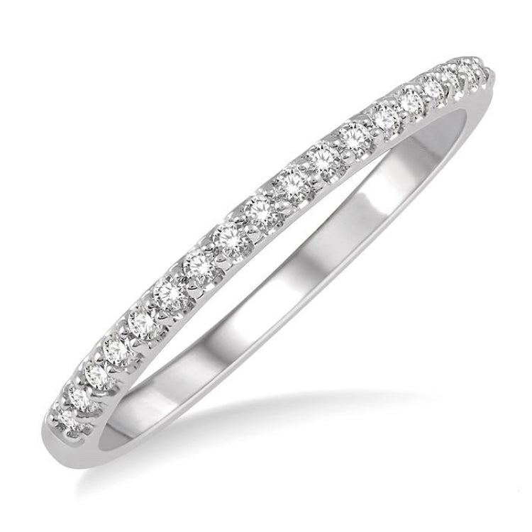 1/6 Ctw Round Cut Diamond Wedding Band in 14K White Gold