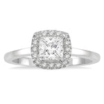 Load image into Gallery viewer, 1/10 Ctw Halo Round Cut Diamond Semi-Mount Engagement Ring in 14K White Gold