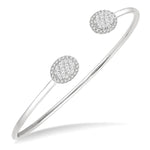 Load image into Gallery viewer, 5/8 Ctw Oval Shape Lovebright Open Cuff Diamond Bangle in 14K White Gold