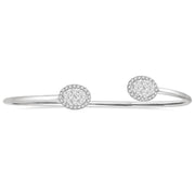 5/8 Ctw Oval Shape Lovebright Open Cuff Diamond Bangle in 14K White Gold