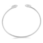 Load image into Gallery viewer, 5/8 Ctw Oval Shape Lovebright Open Cuff Diamond Bangle in 14K White Gold