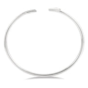 1/20 Ctw Circular Open Arrow Round Cut Diamond Cuff Bangle in Sterling Silver