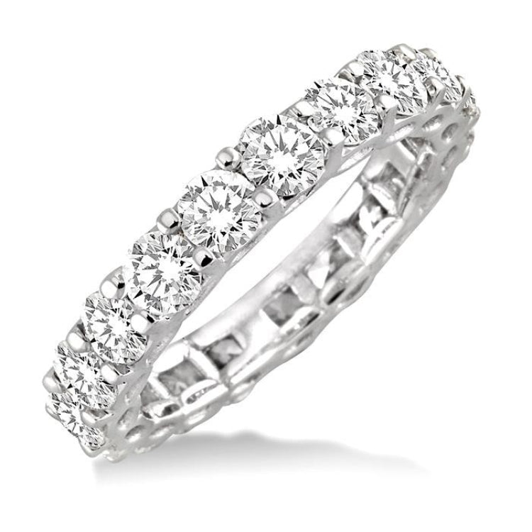 3 Ctw Round Cut Diamond Eternity Band in 18K White Gold