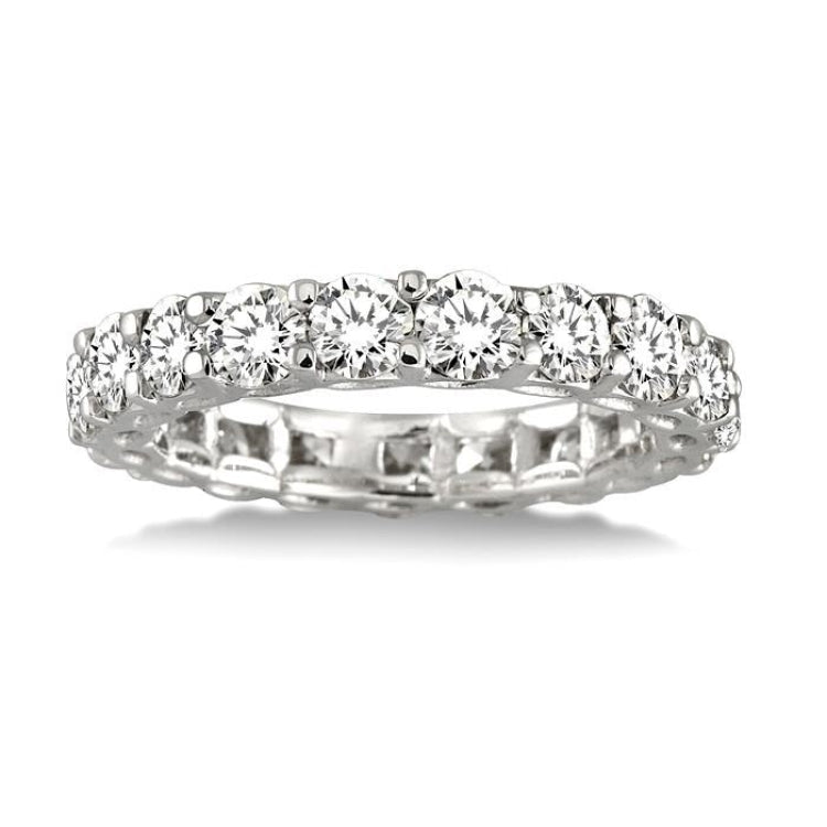 3 Ctw Round Cut Diamond Eternity Band in 18K White Gold