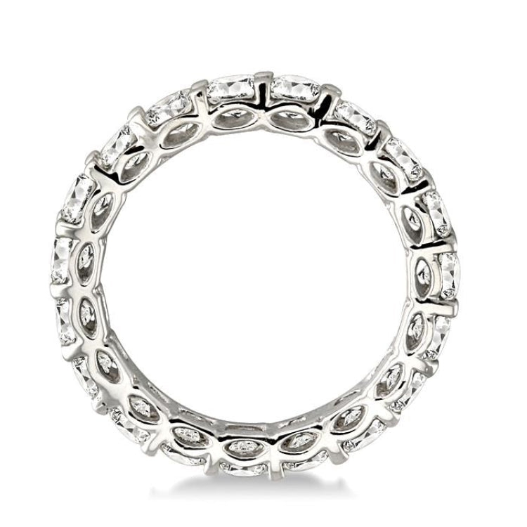 3 Ctw Round Cut Diamond Eternity Band in 18K White Gold