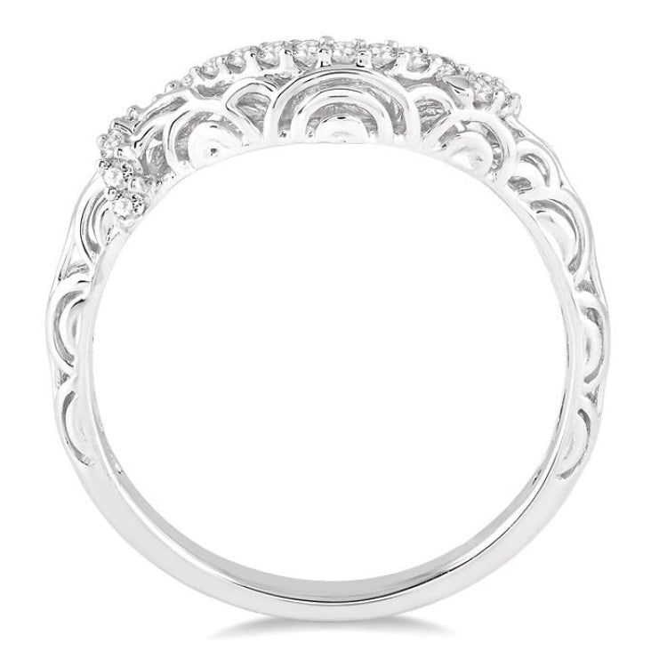 1/6 Ctw Round Cut Diamond Wedding Band in 14K White Gold