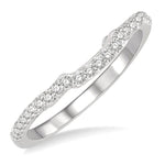 Load image into Gallery viewer, 1/5 Ctw Curved Round Cut Diamond Wedding Band in 14K White Gold