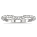 Load image into Gallery viewer, 1/5 Ctw Curved Round Cut Diamond Wedding Band in 14K White Gold