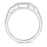 Load image into Gallery viewer, 1/5 Ctw Curved Round Cut Diamond Wedding Band in 14K White Gold
