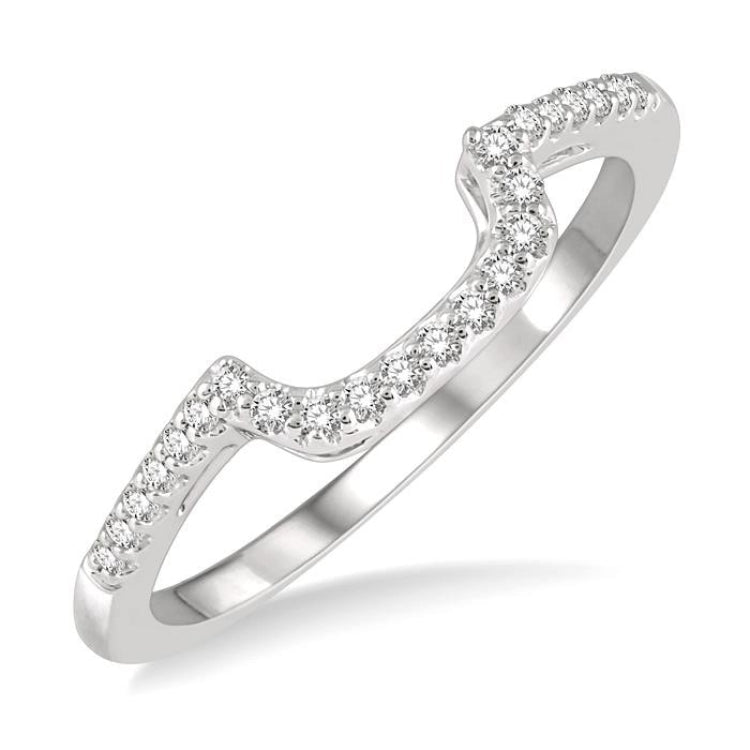 1/5 Ctw Round Cut Diamond Wedding Band in 14K White Gold