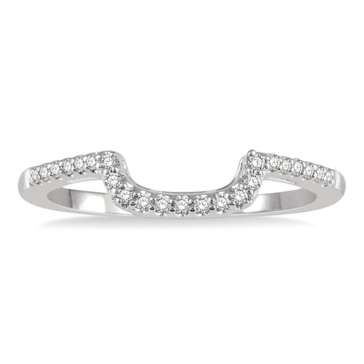 1/5 Ctw Round Cut Diamond Wedding Band in 14K White Gold