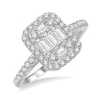 Load image into Gallery viewer, 1/2 Ctw Baguette &amp; Round Cut Fusion Diamond Ring in 14K White Gold