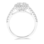 Load image into Gallery viewer, 1/2 Ctw Baguette &amp; Round Cut Fusion Diamond Ring in 14K White Gold