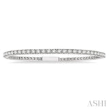 2 Ctw Round Cut Flexible Diamond Bangle in 14K White Gold