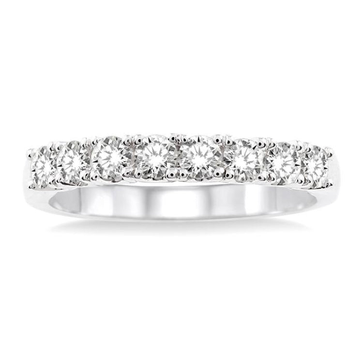 5/8 Ctw Round Cut Diamond Wedding Band in 14K White Gold
