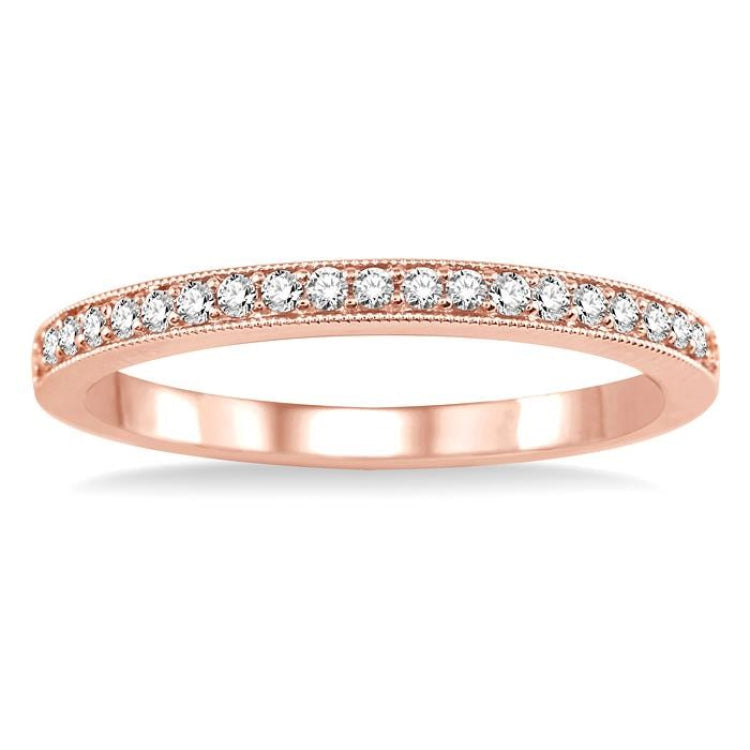 1/5 Ctw Round Cut Diamond Wedding Band in 14K Rose Gold