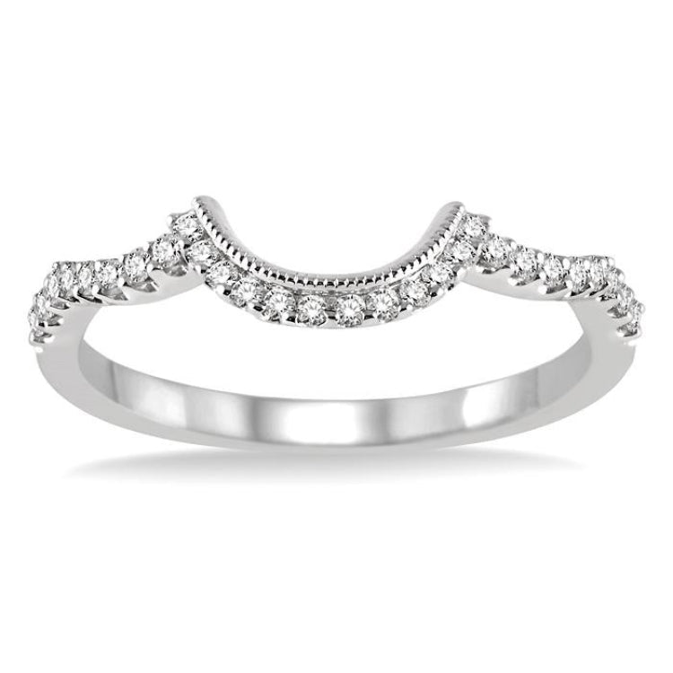 1/6 Ctw Round Cut Diamond Wedding Band in 14K White Gold