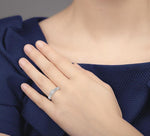 Load image into Gallery viewer, 1/10 Ctw Princess Cut Center Semi-Mount Diamond Leaf Motif Engagement Ring in 14K White Gold